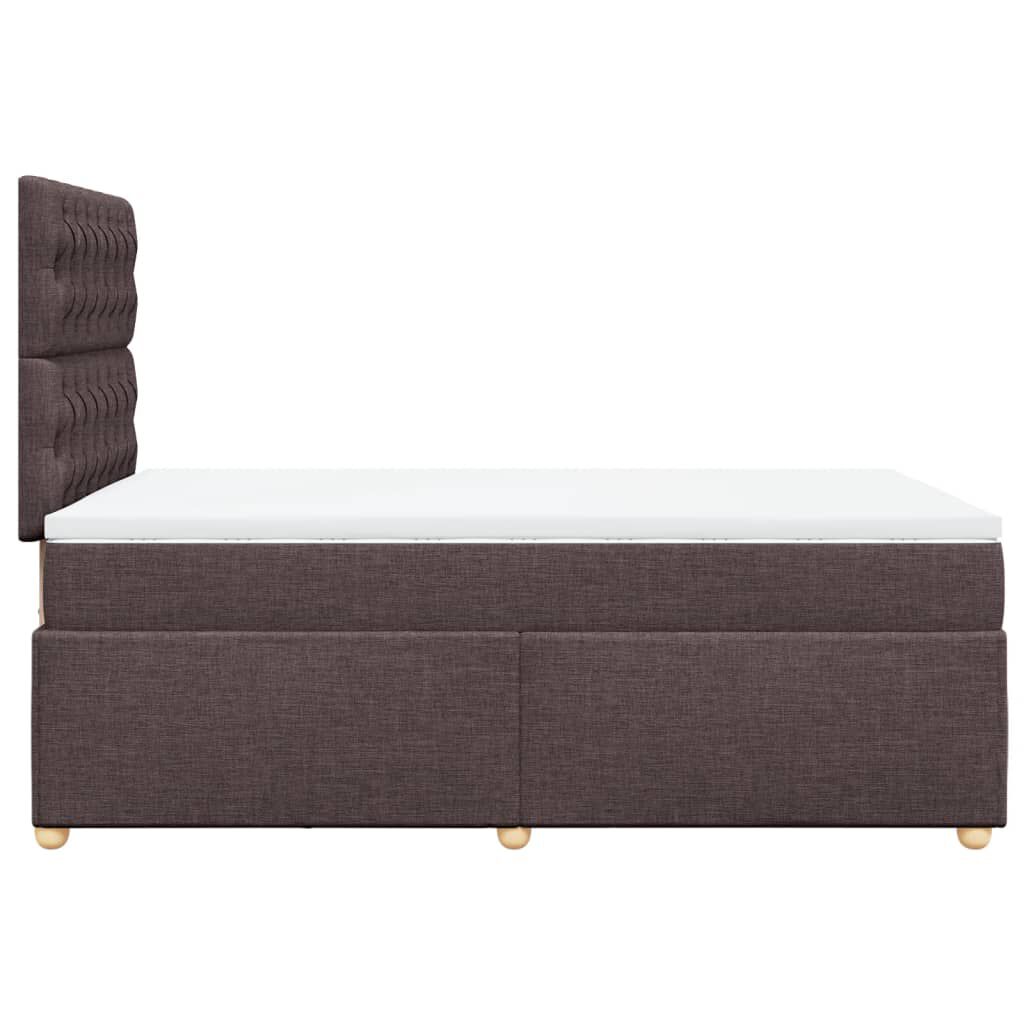 vidaXL Κρεβάτι Boxspring με Στρώμα Σκούρο Καφέ 120x190 εκ Υφασμάτινο