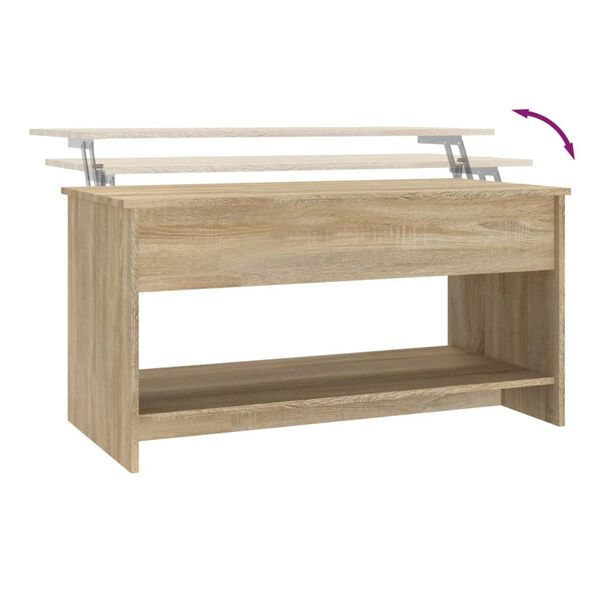 vidaXL Τραπεζάκι Σαλονιού Sonoma Δρυς 102x50x52,5 εκ. Επεξεργ. Ξύλο