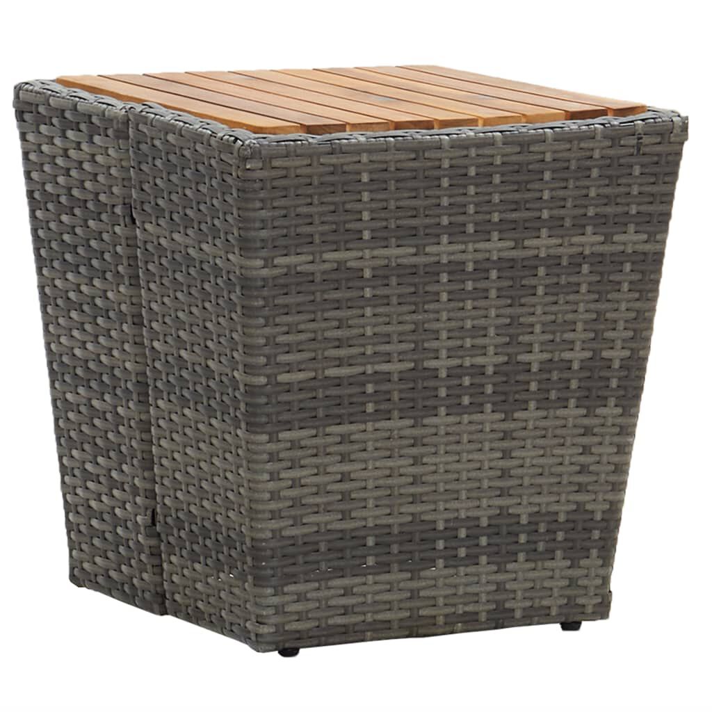 vidaXL Τραπέζι Βοηθητικό Γκρι 41,5x41,5x43 εκ Συνθ.Ρατάν/Ξύλο Ακακίας