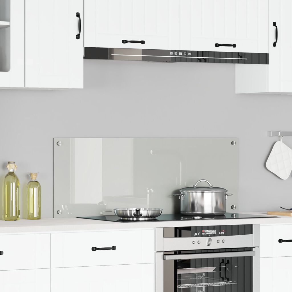 vidaXL Κουζινοκάγκελο Διάφανο 110x40x0.6 εκ Σκληρυμένο Γυαλί
