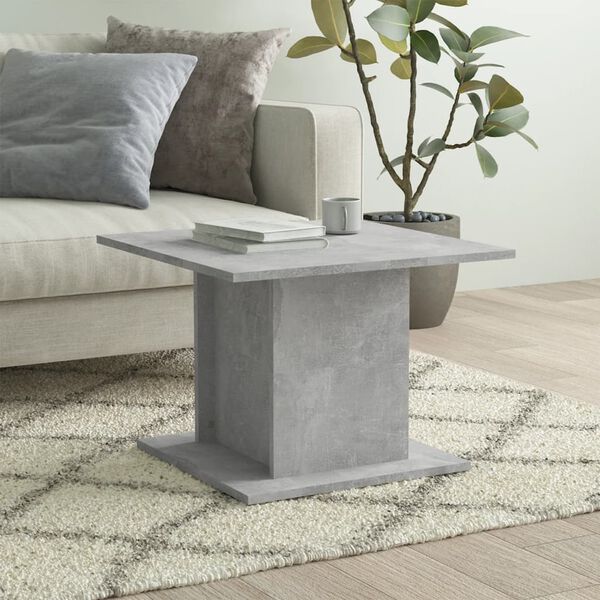 vidaXL Τραπεζάκι Σαλονιού Γκρι Σκυροδ. 55,5x55,5x40 εκ. Επεξεργ. Ξύλο