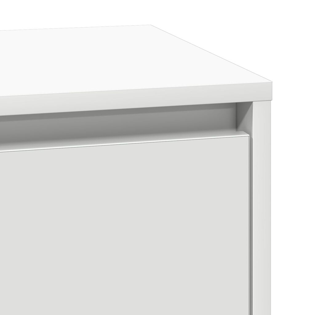vidaXL κομοδίνο με LED Λευκό 39x34.5x65 εκ Επεξεργασμένο Ξύλο