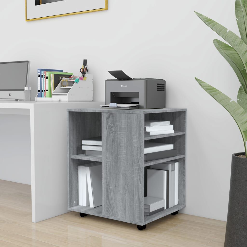 vidaXL Ντουλάπι Με Ροδάκια Γκρι Sonoma 60 x 53 x 72 εκ. Επεξεργ. Ξύλο