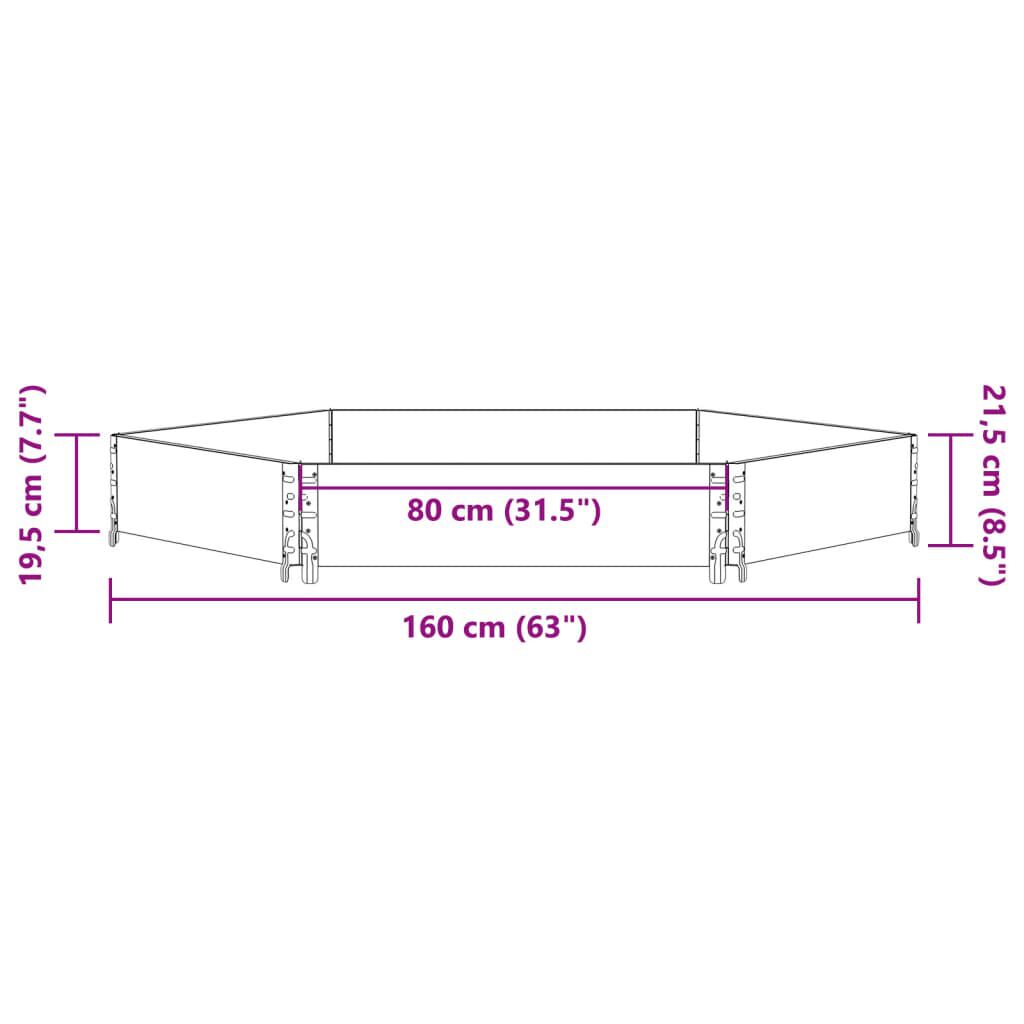 vidaXL Ζαρντινιέρα Εξάγωνη Γκρι 160x160 εκ. από Μασίφ Ξύλο Πεύκου
