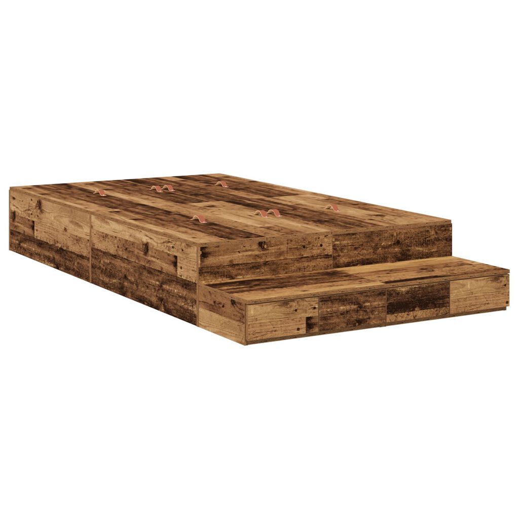 vidaXL Κρεβάτι Αποθήκης Παλιού Ξύλου 120x200 εκ.