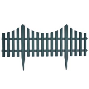 vidaXL Διαχωριστικό Γκαζόν Φράχτης Πράσινο 17 Τεμ. / 10 μ.
