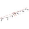 vidaXL Φωτιστικό Σποτ Ράγα Οροφής με 6 Προβολείς LED Σατινέ Νικελίου