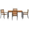 vidaXL Σέτ φαγητού για κήπο 5 pcs Μαύρο 150 x 90 x 75 cm