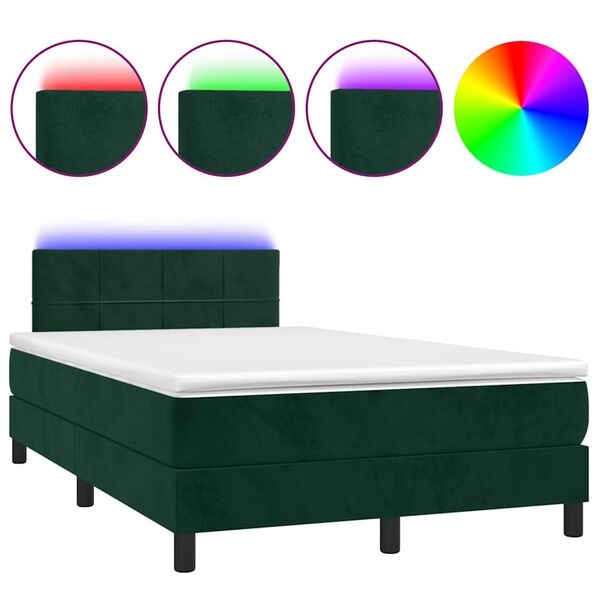 vidaXL &Kappa;&rho;&epsilon;&beta;ά&tau;&iota; Boxspring &mu;&epsilon; &Sigma;&tau;&rho;ώ&mu;&alpha; & LED &Sigma;&kappa;. &Pi;&rho;ά&sigma;&iota;&nu;&omicron; 120x200&epsilon;&kappa; &Beta;&epsilon;&lambda;&omicron;ύ&delta;&omicron;