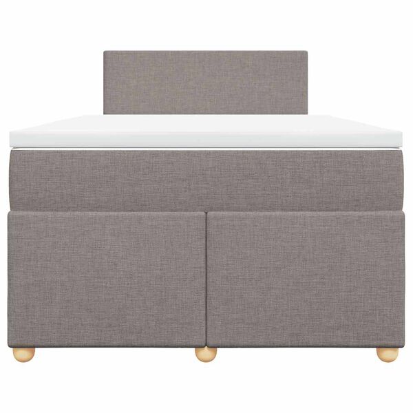 vidaXL Κρεβάτι Boxspring με Στρώμα Taupe 120x190 εκ. Υφασμάτινο