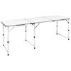Τραπέζι Camping Πτυσσόμενο Ρυθμιζόμενου Ύψους 180 x 60 εκ. Αλουμινίου