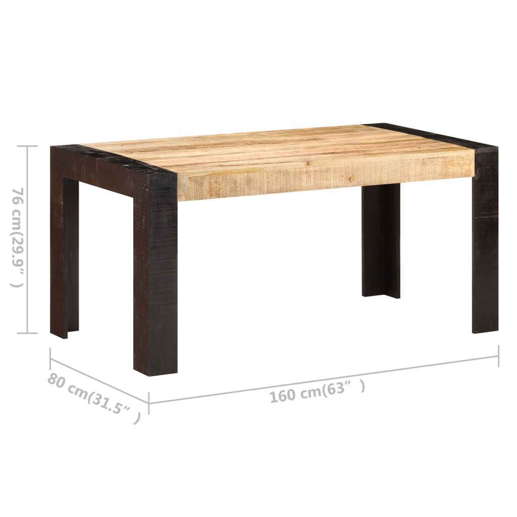 vidaXL Τραπεζαρία 160 x 80 x 76 εκ. από Μασίφ Ξύλο Μάνγκο