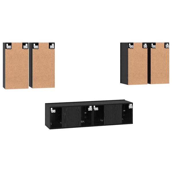 vidaXL Σετ επίπλου τηλεόρασης 6 pcs Μαύρη δρυς 60 x 30 x 30 cm