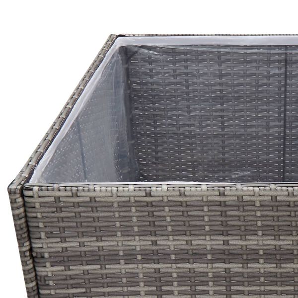 vidaXL Ζαρντινιέρα Κήπου Γκρι 157 x 80 x 80 εκ. από Συνθετικό Ρατάν