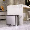 EKO Κάδος με Πεντάλ EcoCasa Ματ Ασημί 30 + 15 Λίτρα