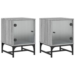 vidaXL &Kappa;&omicron;&mu;&omicron;&delta;ί&nu;&alpha; 2 &tau;&epsilon;&mu;. &Gamma;&kappa;&rho;&iota; Sonoma 35x37x50 &epsilon;&kappa;. &mu;&epsilon; &Gamma;&upsilon;ά&lambda;&iota;&nu;&epsilon;&sigmaf; &Pi;ό&rho;&tau;&epsilon;&sigmaf;