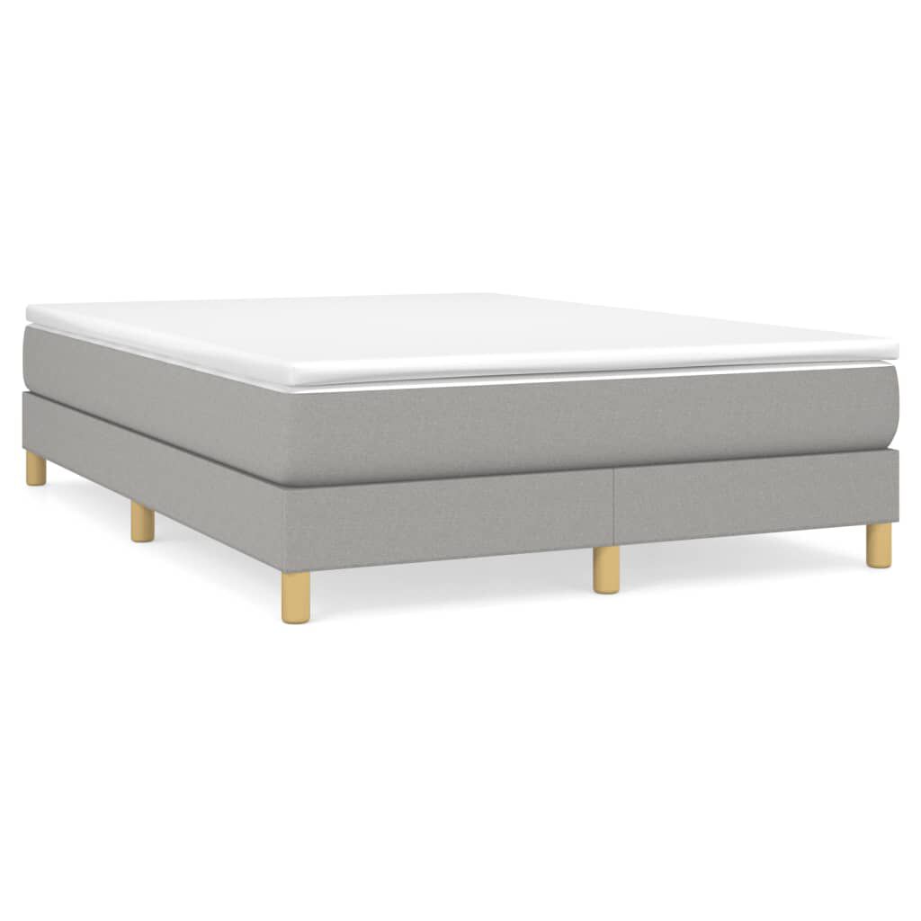 vidaXL Κρεβάτι Boxspring με Στρώμα Ανοιχτό Γκρι 140x200 εκ. Υφασμάτινο