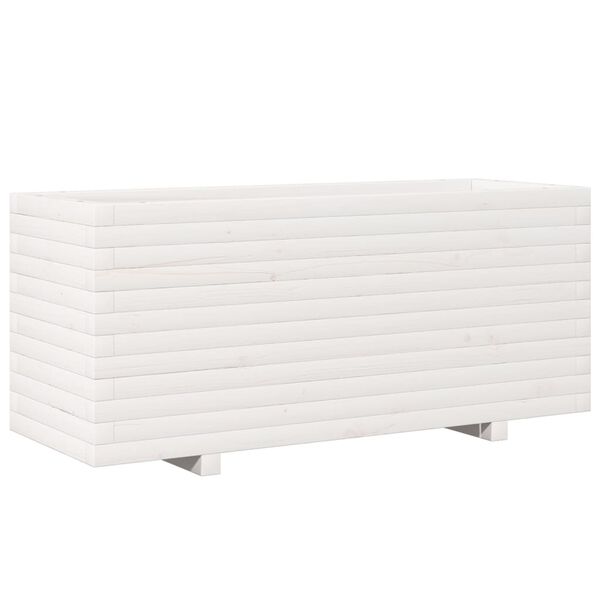 vidaXL Ζαρντινιέρα Κήπου Λευκή 110x40x49,5 εκ. από Μασίφ Ξύλο Πεύκου