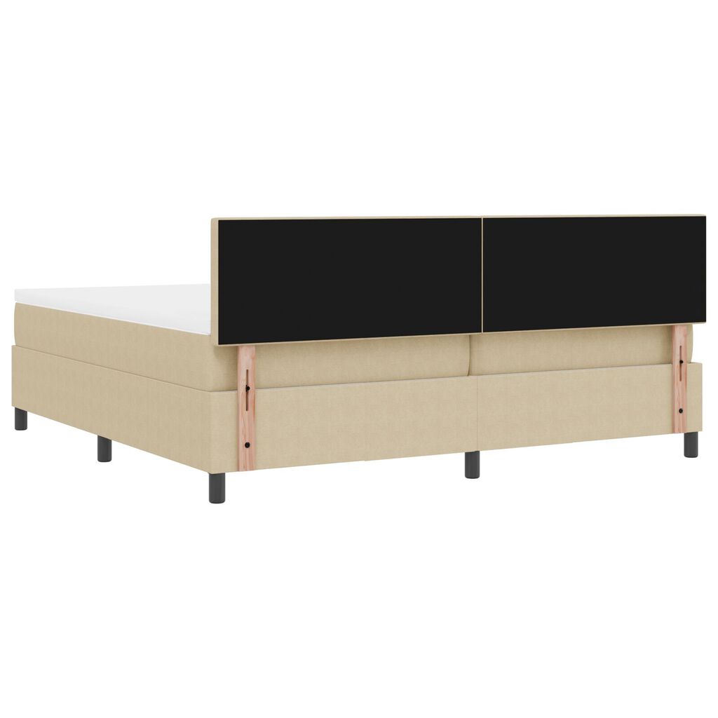 vidaXL Κρεβάτι Box Spring με Στρώμα & LED Φως Πράσινο Γκρι 200x200 cm από Ύφασμα Κόρντουροϊ