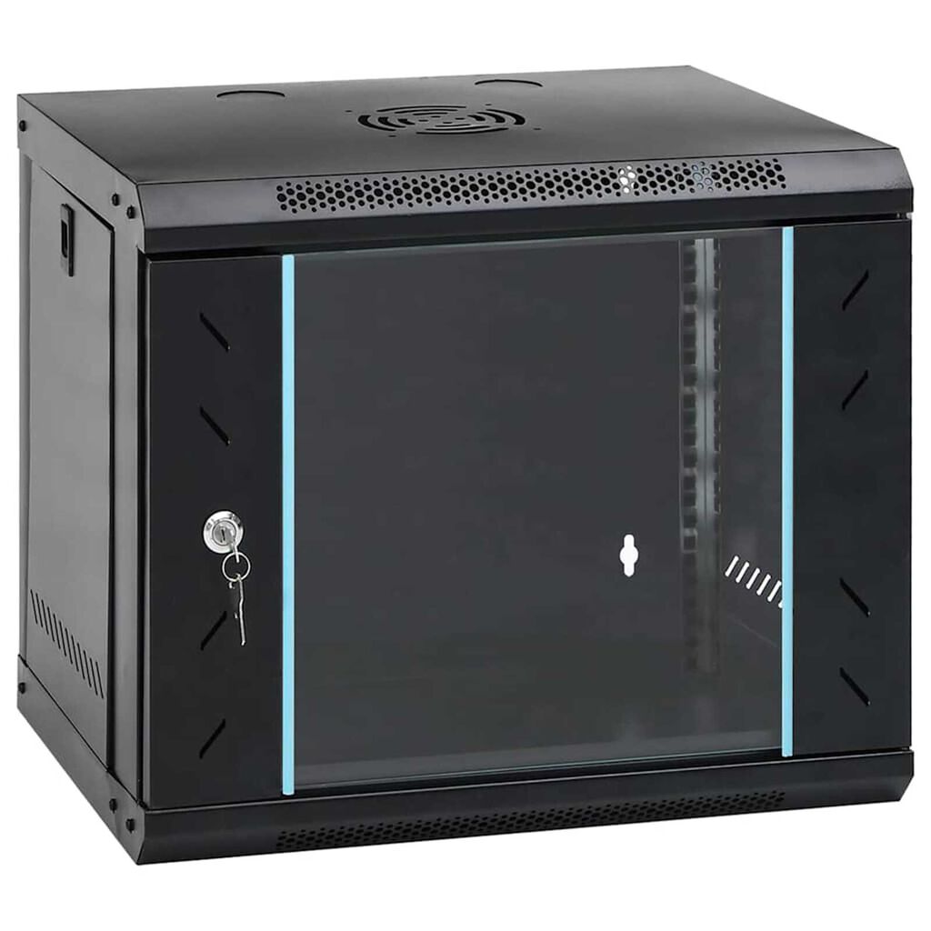 vidaXL Ντουλάπα δικτύου με αποθήκευση Μαύρο 53 x 45 x 45 εκ Ατσάλι