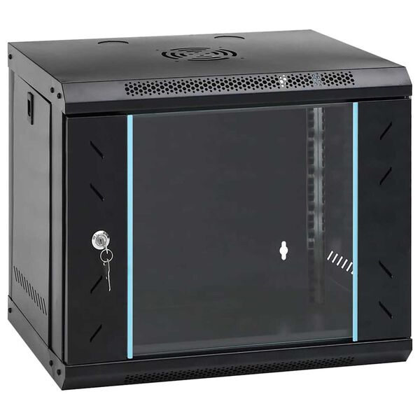 vidaXL Ντουλάπα δικτύου με αποθήκευση Μαύρο 53 x 45 x 45 εκ Ατσάλι