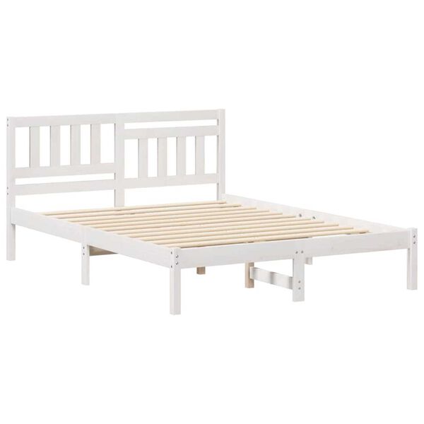 vidaXL Σκελετός Κρεβατιού Λευκό 120 x 200 cm Μασίφ ξύλο πεύκου