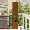 vidaXL Οθόνη Ιδιωτικότητας Κήπου Floral Σκ rusty 32 x 140 εκ.