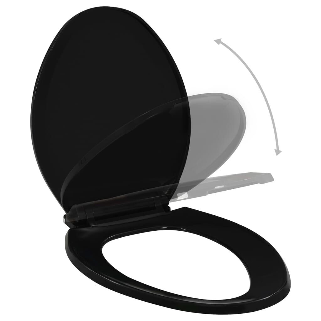 vidaXL Κάλυμμα Λεκάνης με Soft Close & Quick Release Μαύρο