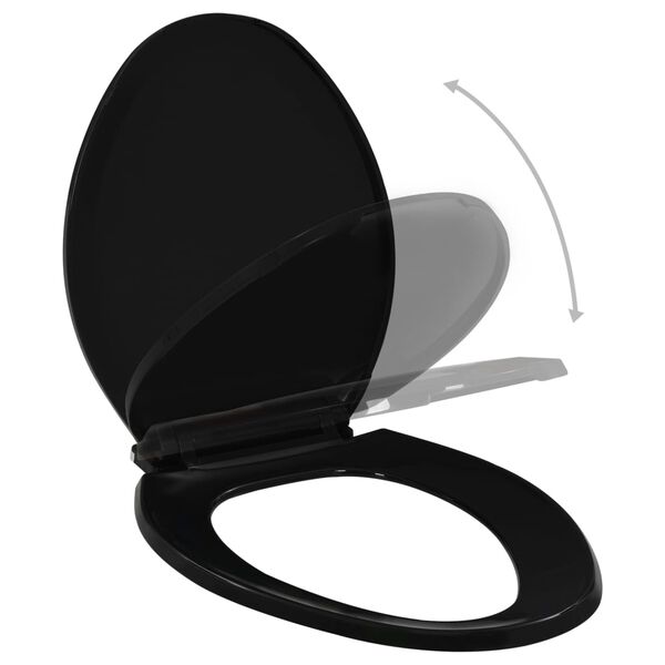 vidaXL Κάλυμμα Λεκάνης με Soft Close & Quick Release Μαύρο