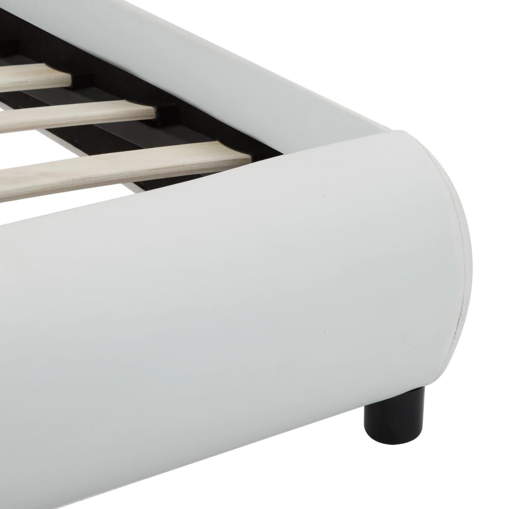 vidaXL Πλαίσιο Κρεβατιού με LED Λευκό 90 x 200 εκ. Συνθετικό Δέρμα