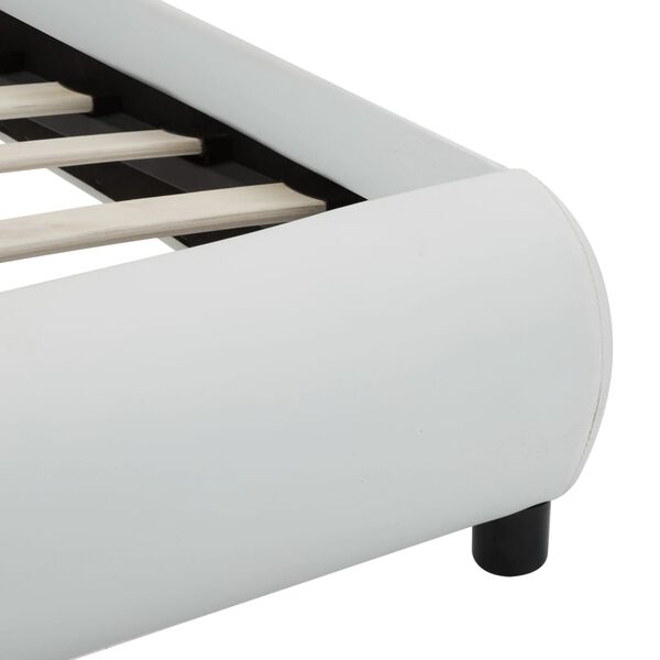 vidaXL Πλαίσιο Κρεβατιού με LED Λευκό 90 x 200 εκ. Συνθετικό Δέρμα