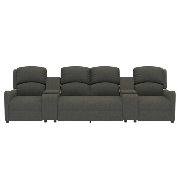 vidaXL Πολυθρόνα Μασάζ Τετραθέσια Ανακλ. Ποτηροθήκες Σκ. Γκρι Υφασμάτ.