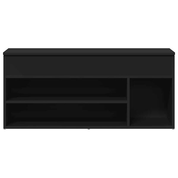 Πάγκος παπουτσιών vidaXL Μαύρο 102x30,5x45 cm Κατασκευασμένο ξύλο