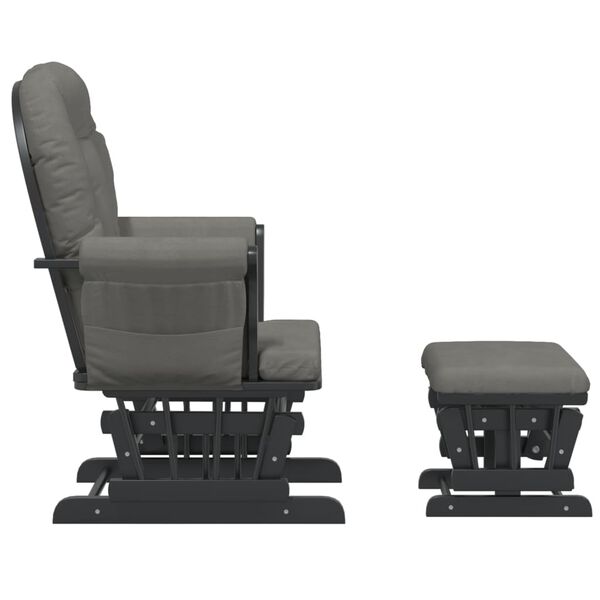 vidaXL Πολυθρόνα Relax Σκούρο Γκρι Υφασμάτινη με Σκαμπό
