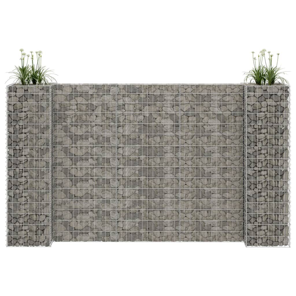 vidaXL Συρματοκιβώτιο Γλάστρα Σχήμα «Η» 260x40x150 εκ. Ατσάλινο Σύρμα