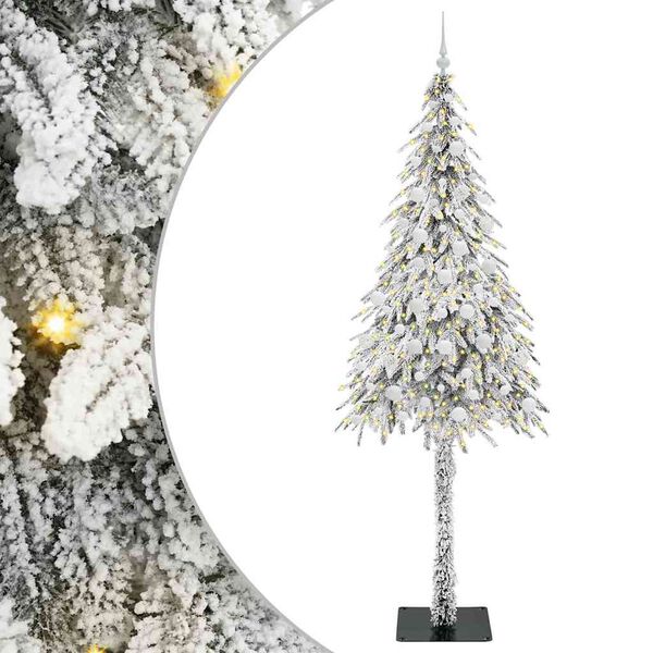 vidaXL Χριστουγεννιάτικο Δέντρο με 300 LED Λευκό 210 cm ΠΕ και Ατσάλι