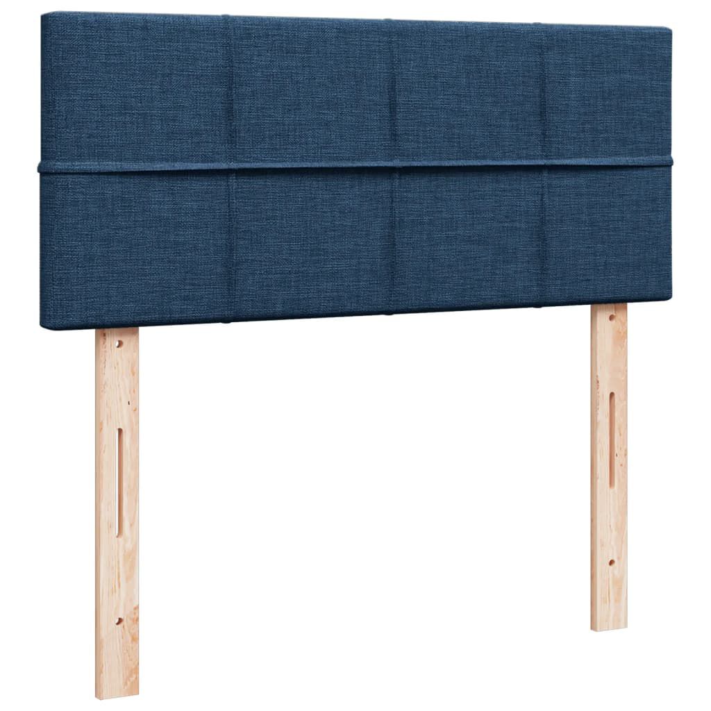 vidaXL Κρεβάτι Boxspring με Στρώμα Μπλε 120x190 εκ. Υφασμάτινο