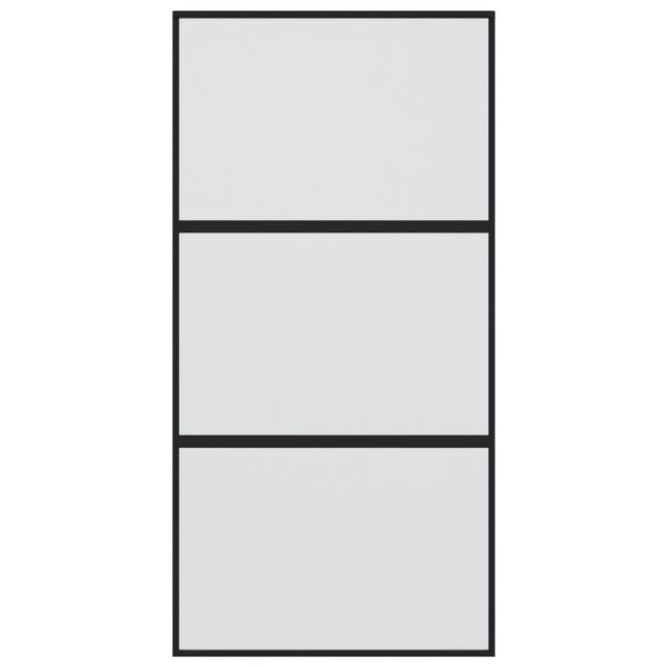 vidaXL Συρόμενη Πόρτα Μαύρη 102,5 x 205 εκ. από Ψημένο Γυαλί/Αλουμίνιο