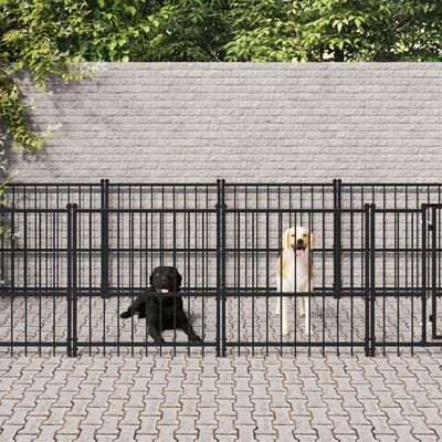 vidaXL Κλουβί Σκύλου Εξωτερικού Χώρου 7,51 μ² από Ατσάλι