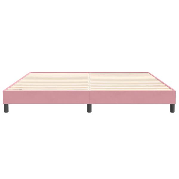 vidaXL Κρεβάτι Boxspring χωρίς Στρώμα Ροζ 200x210 εκ. Βελούδινο