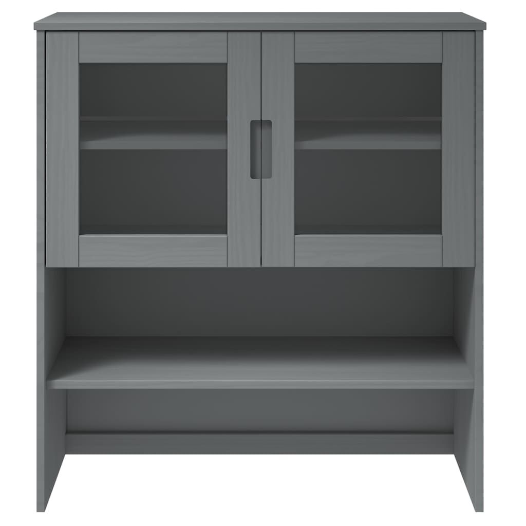 vidaXL Πάνω Μέρος Ντουλαπιού MOLDE Γκρι 90x35x100 εκ. Μασίφ Πεύκο