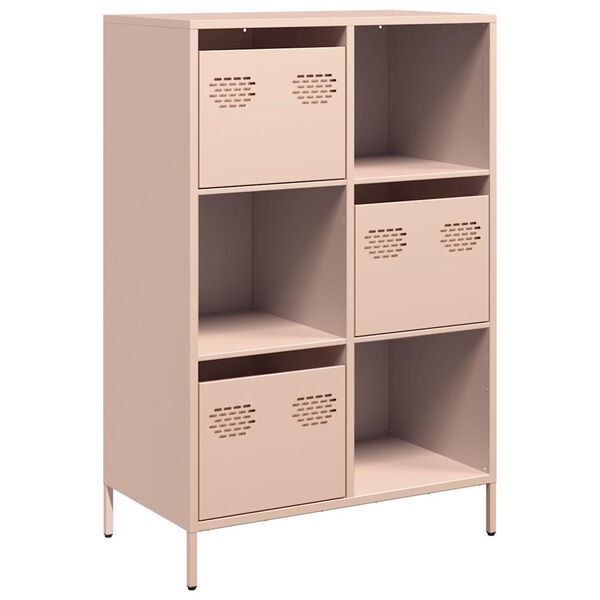 vidaXL Ντουλάπα Ροζ 68x39x103,5 εκ. από Χάλυβα