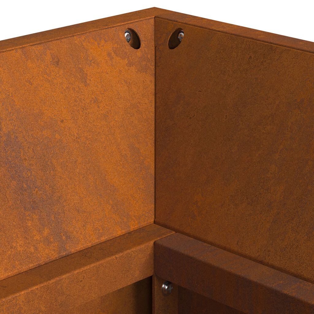 vidaXL Φούρνος με αποθήκευση ξύλων 160x45x35 εκ από weathering steel