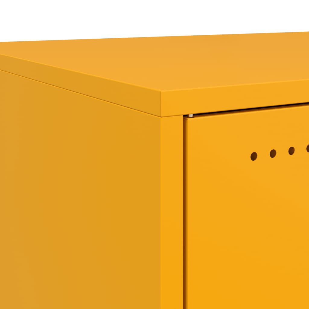 vidaXL Κομοδίνο Μουσταρδί 36x39x43,5 εκ. από Χάλυβα