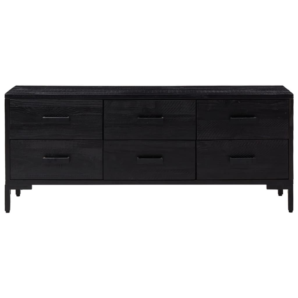 vidaXL Ντουλάπι Αποθήκευσης Μαύρο 110x30x45 εκ. από Μασίφ Ξύλο Πεύκου