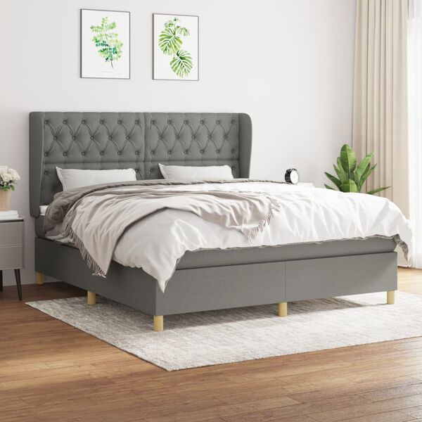 vidaXL &Kappa;&rho;&epsilon;&beta;ά&tau;&iota; Boxspring &mu;&epsilon; &Sigma;&tau;&rho;ώ&mu;&alpha; &Sigma;&kappa;&omicron;ύ&rho;&omicron; &Gamma;&kappa;&rho;&iota; 160x200 &epsilon;&kappa; &Upsilon;&phi;&alpha;&sigma;&mu;ά&tau;&iota;&nu;&omicron;
