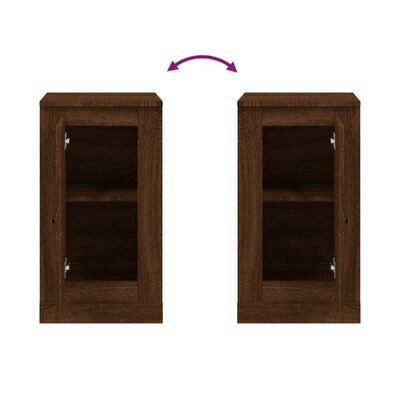 vidaXL Ντουλάπια 2 τεμ. Καφέ Δρυς 37,5x35,5x67,5 εκ Επεξεργ. Ξύλο
