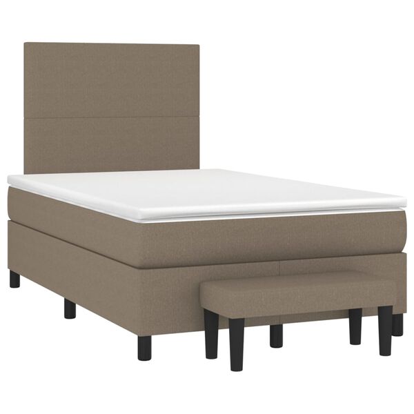vidaXL &Kappa;&rho;&epsilon;&beta;ά&tau;&iota; Boxspring &mu;&epsilon; &Sigma;&tau;&rho;ώ&mu;&alpha; Taupe 120x200 &epsilon;&kappa;. &Upsilon;&phi;&alpha;&sigma;&mu;ά&tau;&iota;&nu;&omicron;