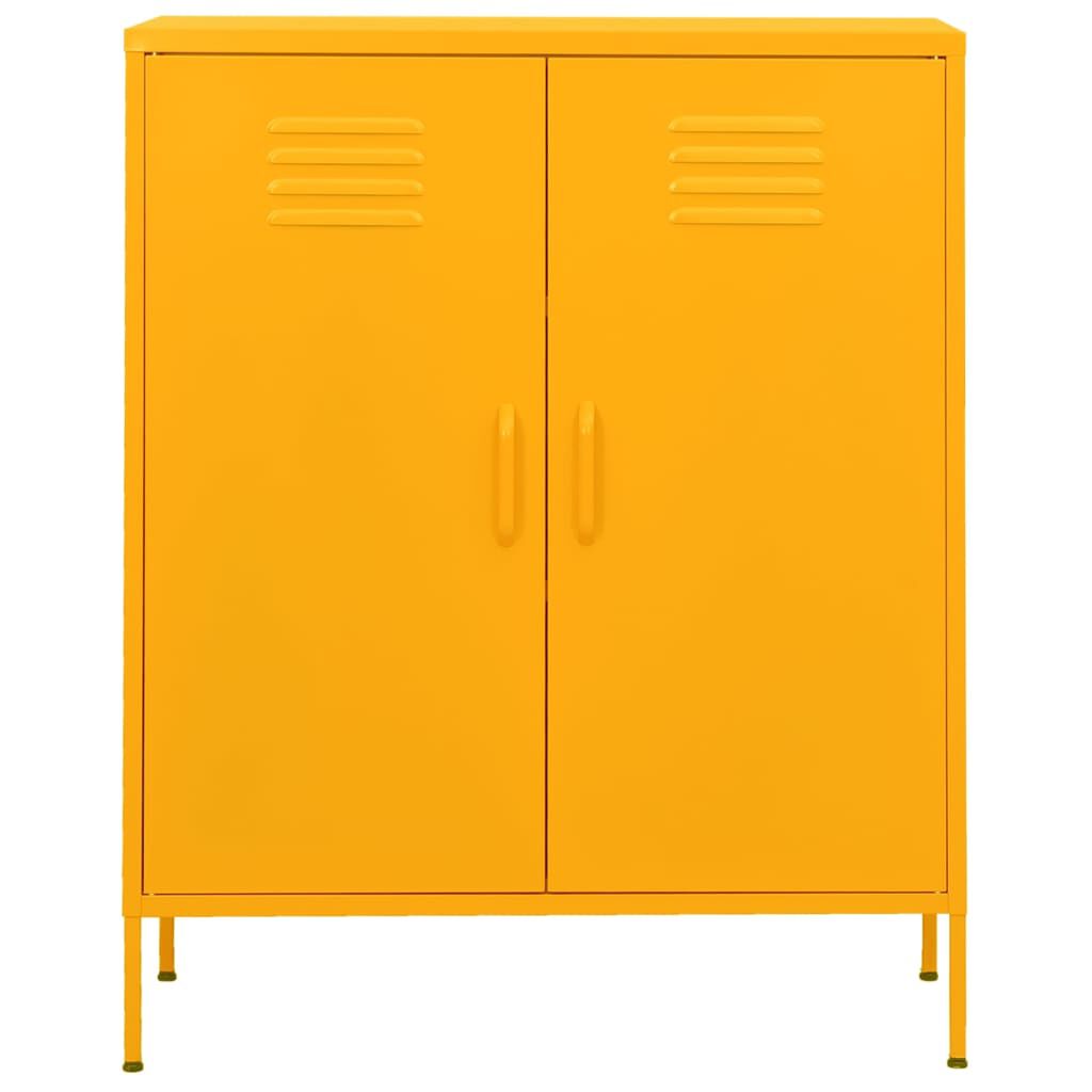 vidaXL Ντουλάπι Αποθήκευσης Μουσταρδί 80 x 35 x 101,5 εκ. Ατσάλινο