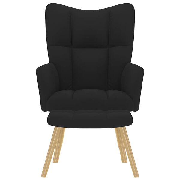 vidaXL Πολυθρόνα Relax Μαύρο Υφασμάτινη με Υποπόδιο